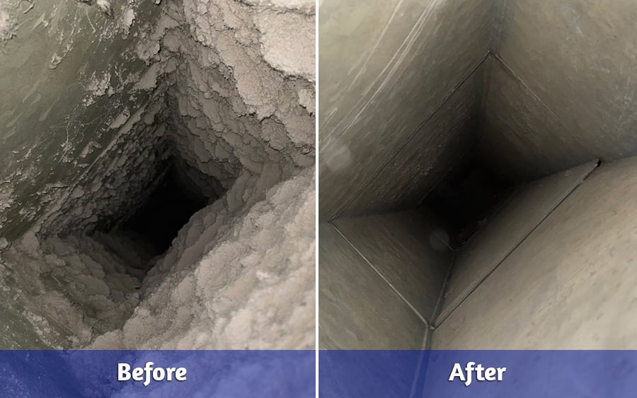 Before and After of Residential Air Duct